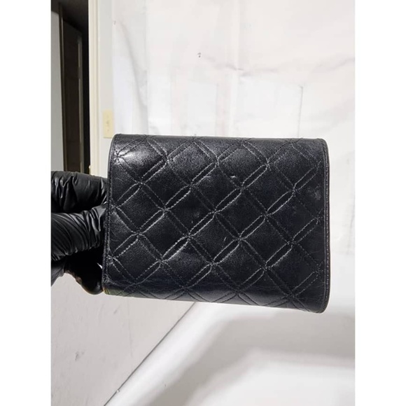 Authentic MCM Vintage Quilted Leather Printed Wallet Black - Picture 3 of 13